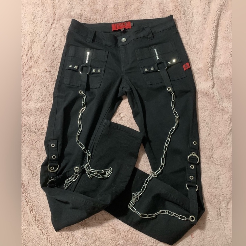 Tripp NYC Black Skinny Jeans with Chain & Stud Detail